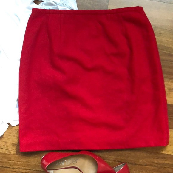❤️ HP ❤️ Talbots Pop Wool Twill Faux Wrap Skirt - Picture 3 of 6
